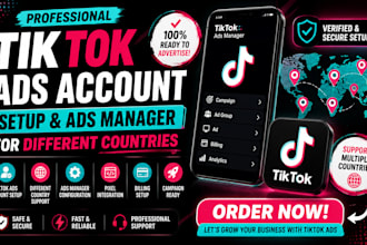 setup tiktok ads account, tik tok ads manager for different countries