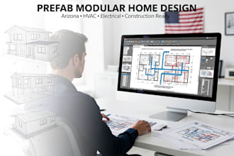 design arizona prefab modular homes with hvac and electrical plans