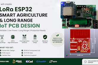 create lora esp32 smart agriculture and long range pcb designs