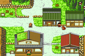 draw isometric pixel game art, 2d sprite sheet pixel background, pixel character