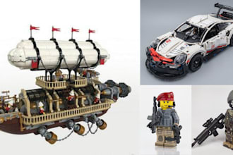 do lego technic car, bike, ship, house, minifigure, trucks with XML part list