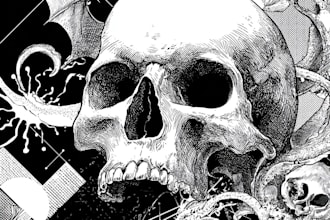 draw horror and gothic line art illustrations