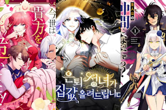 draw webtoon manga cover manwha light novel webcomic anime comic book cover art