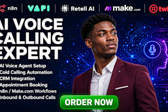 setup n8n make com ai automation voice calling agent vapi retell ai cold calling