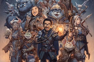 design custom dnd party portraits and group art