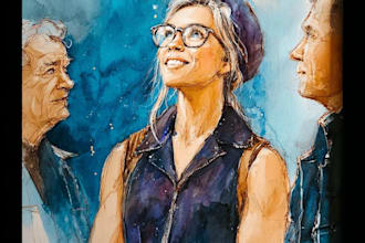 watercolor portrait painting, photo to watercolor portrait