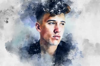 watercolor portrait painting, photo to watercolor portrait