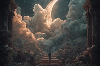 design a dreamy surreal or fantasy music cover