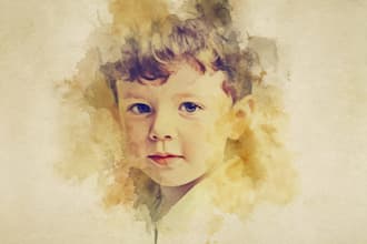 watercolor portrait painting, photo to watercolor art