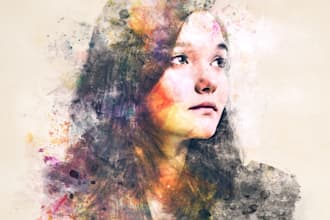 draw a watercolor fashion portrait