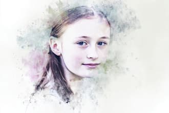 draw a watercolor fashion portrait