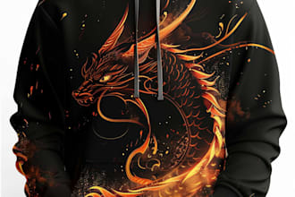 trendy streetwear hoodie design with mockup