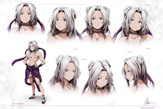 design a professional anime character sheet