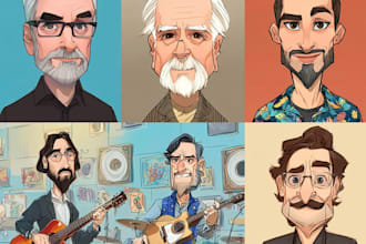 draw custom digital portraits and caricatures
