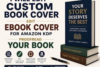 edit custom book cover edit ebook cover for amazon KDP proofread your book
