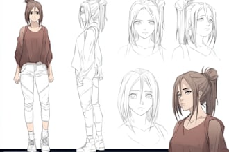 create an anime character reference sheet