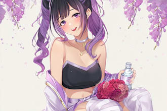 draw custom anime fan art and anime illustration