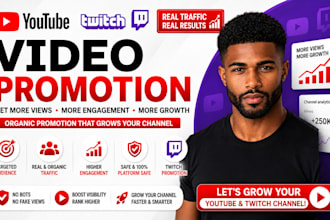 promote your twitch and youtube video with organic traffic