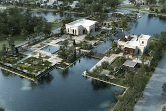 do render 2d  master plan, site render, landscape and animation