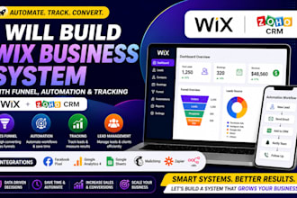 create wix business system with sales funnel and facebook pixel tracking system