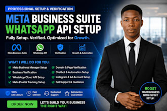 setup meta business manager, whatsapp API, and business verification