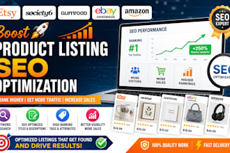 boost etsy society6 gumroad ebay handmade amazon product listing SEO