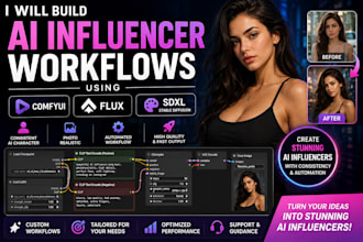 build ai influencer workflow using comfyui, flux, sdxl and stable diffusion