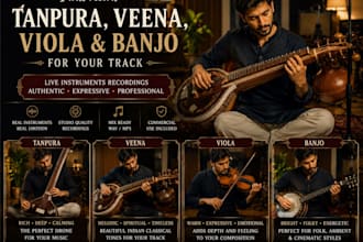 record tanpura, veena, viola and banjo for your track