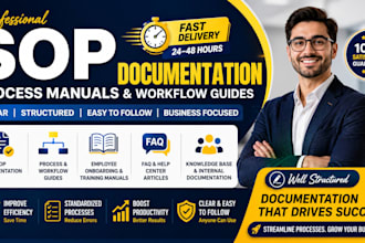 write sops, process documentation and onboarding guides
