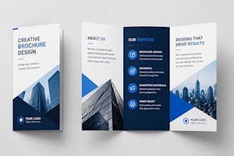 design trifold bifold brochure company profile catalog marketing corporate flyer