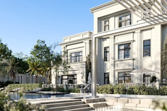 design 3d exterior house facade realistic rendering house landscape rendering