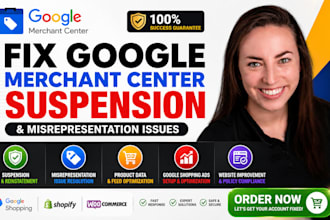 fix google merchant center suspension misrepresentation and fix gmc shopping ads