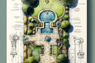 design drip, sprinkler zoning, irrigation layout and pipe