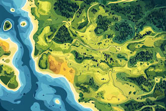 draw map illustration, game map, event map, vector map