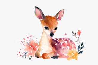 create a bespoke hand drawn and watercolor logo