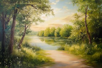 design custom oil painting landscape and nature art