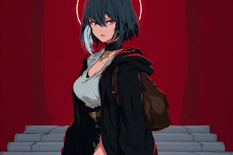 drawing anime artwork illustration with high quality
