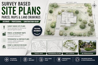 create survey based site plans parcel maps and land drawings