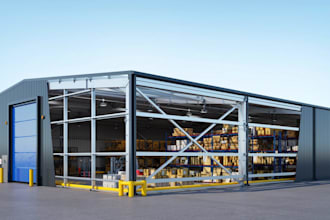 do 3d industrial building design, warehouse, factory and industrial facility