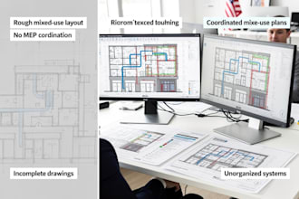 draft texas mixed use architectural and mep construction drawings