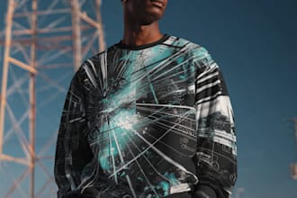 design a premium futuristic artsy edgy style streetwear