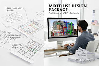 design california mixed use architectural and mep drawings