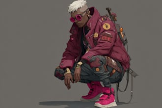 design anime character , cyberpunk character