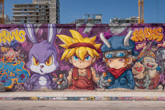 draw graffiti designs murals and wall art or skateboards