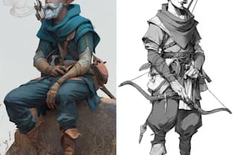 draw cool dnd character and fantasy concept art for you