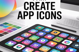 design modern and attractive app icon logo professionally