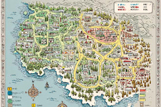 design unique hand drawn map vector illustration