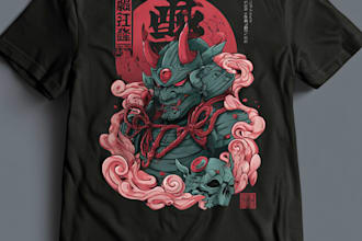 create a japanese t shirt illustration