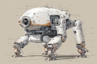 design sci fi mecha and robot concept art