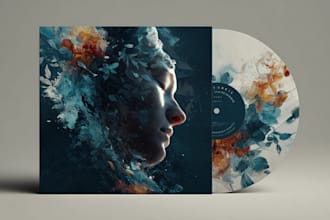 draw cartoon music album cover art, single artwork